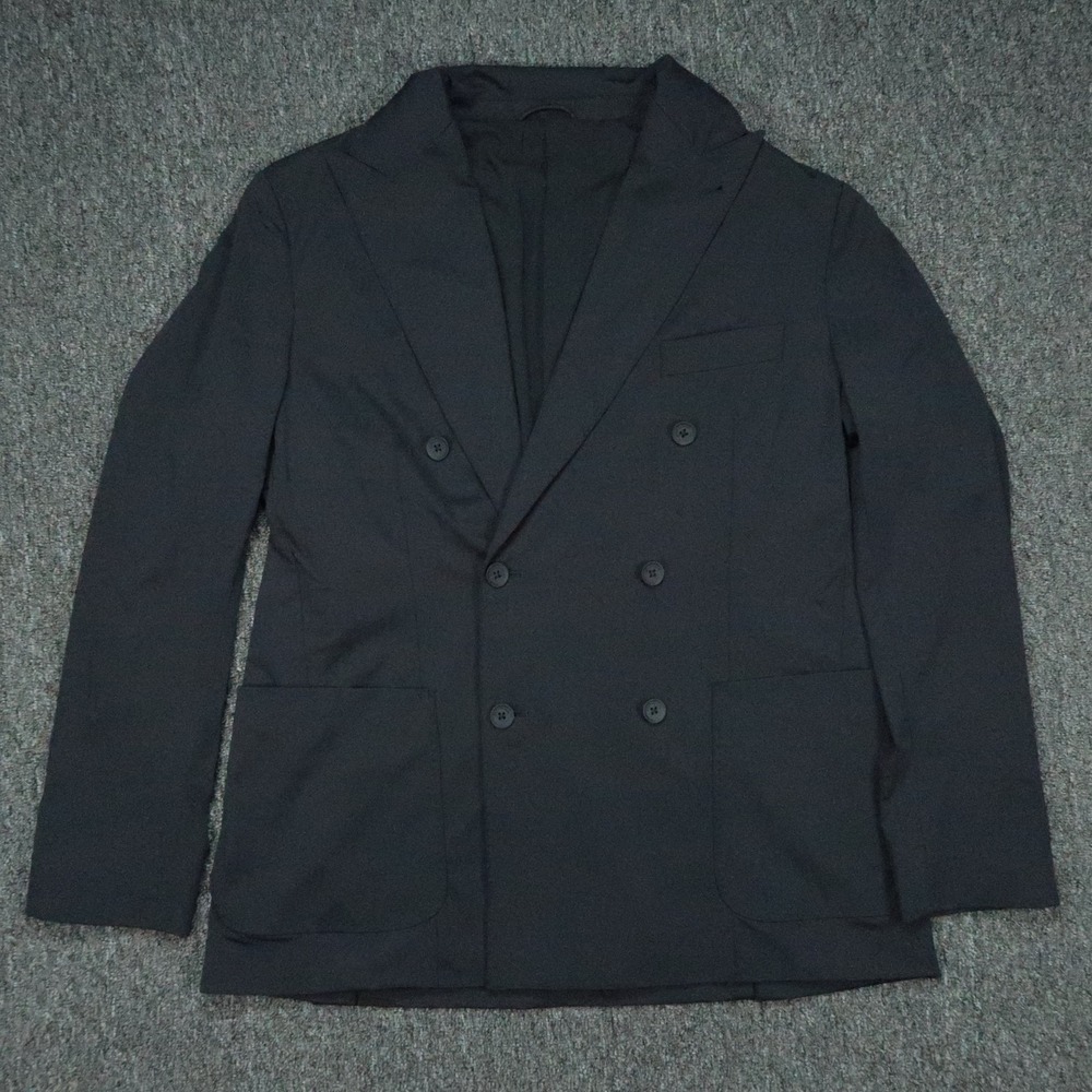 Gutteridge Blazer Men 54 Navy Blue Double Breasted Stretch Jersey Travel 44 US